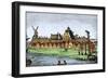Fort, Wall, Windmill, Church, Gallows, and Pillory of New Amsterdam, 1659-null-Framed Giclee Print
