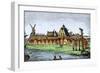 Fort, Wall, Windmill, Church, Gallows, and Pillory of New Amsterdam, 1659-null-Framed Giclee Print