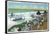 Fort Walton, Florida - View of Beach, Boardwalk, Gulf of Mexico-Lantern Press-Framed Stretched Canvas