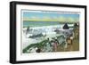 Fort Walton, Florida - View of Beach, Boardwalk, Gulf of Mexico-Lantern Press-Framed Art Print