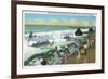 Fort Walton, Florida - View of Beach, Boardwalk, Gulf of Mexico-Lantern Press-Framed Art Print