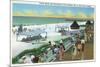Fort Walton, Florida - View of Beach, Boardwalk, Gulf of Mexico-Lantern Press-Mounted Art Print