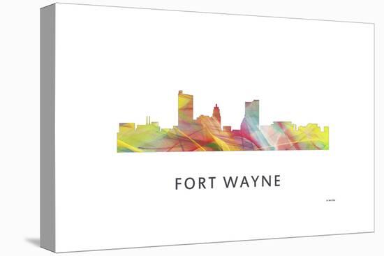 Fort Wayne Indiana Skyline-Marlene Watson-Stretched Canvas