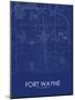 Fort Wayne, United States of America Blue Map-null-Mounted Poster