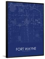 Fort Wayne, United States of America Blue Map-null-Framed Poster