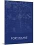 Fort Wayne, United States of America Blue Map-null-Mounted Poster