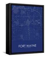 Fort Wayne, United States of America Blue Map-null-Framed Stretched Canvas