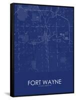 Fort Wayne, United States of America Blue Map-null-Framed Stretched Canvas