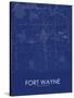 Fort Wayne, United States of America Blue Map-null-Stretched Canvas