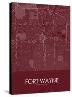 Fort Wayne, United States of America Red Map-null-Stretched Canvas