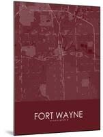 Fort Wayne, United States of America Red Map-null-Mounted Poster