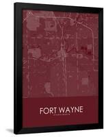 Fort Wayne, United States of America Red Map-null-Framed Poster