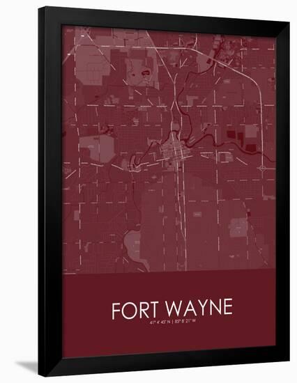 Fort Wayne, United States of America Red Map-null-Framed Poster