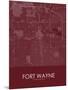 Fort Wayne, United States of America Red Map-null-Mounted Poster