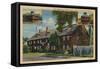 Fort Western and Block Houses, Augusta, Maine, 1920S-null-Framed Stretched Canvas