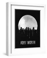 Fort Worth Skyline Black-null-Framed Art Print