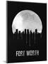 Fort Worth Skyline Black-null-Mounted Art Print