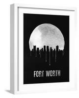 Fort Worth Skyline Black-null-Framed Art Print