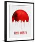 Fort Worth Skyline Red-null-Framed Art Print