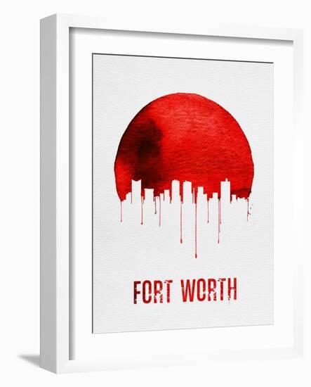 Fort Worth Skyline Red-null-Framed Art Print