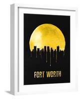 Fort Worth Skyline Yellow-null-Framed Art Print