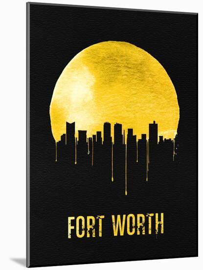 Fort Worth Skyline Yellow-null-Mounted Art Print