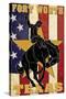 Fort Worth, Texas - Cowboy and Bucking Bronco-Lantern Press-Stretched Canvas