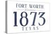 Fort Worth, Texas - Established Date (Blue)-Lantern Press-Stretched Canvas