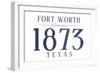 Fort Worth, Texas - Established Date (Blue)-Lantern Press-Framed Art Print