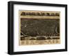 Fort Worth, Texas - Panoramic Map-Lantern Press-Framed Art Print