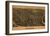 Fort Worth, Texas - Panoramic Map-Lantern Press-Framed Premium Giclee Print