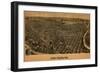 Fort Worth, Texas - Panoramic Map-Lantern Press-Framed Premium Giclee Print