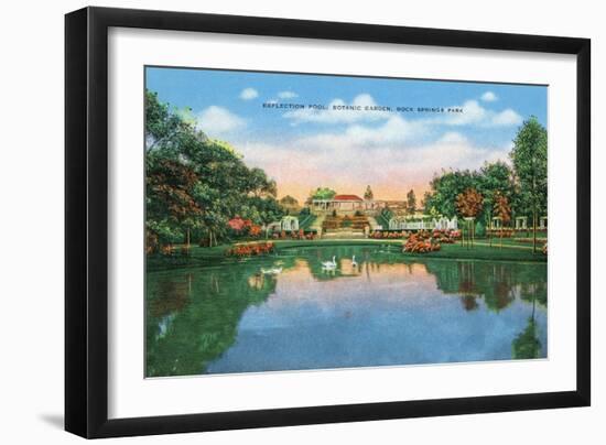 Fort Worth, Texas - Rock Springs Park View of the Reflection Pool and Botanic Garden, c.1935-Lantern Press-Framed Art Print