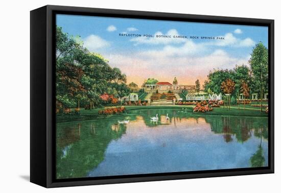 Fort Worth, Texas - Rock Springs Park View of the Reflection Pool and Botanic Garden, c.1935-Lantern Press-Framed Stretched Canvas