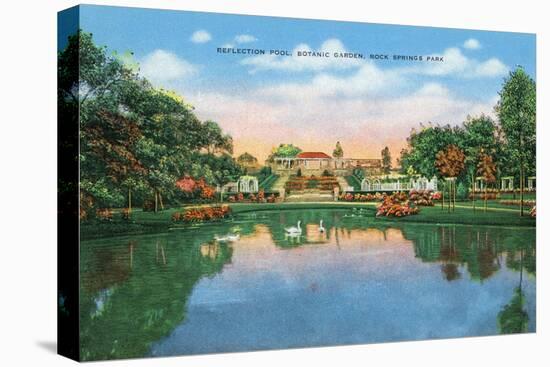 Fort Worth, Texas - Rock Springs Park View of the Reflection Pool and Botanic Garden, c.1935-Lantern Press-Stretched Canvas