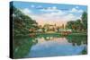 Fort Worth, Texas - Rock Springs Park View of the Reflection Pool and Botanic Garden, c.1935-Lantern Press-Stretched Canvas