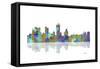 Fort Worth Texas Skyline 1-Marlene Watson-Framed Stretched Canvas