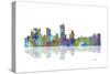 Fort Worth Texas Skyline 1-Marlene Watson-Stretched Canvas