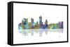 Fort Worth Texas Skyline 1-Marlene Watson-Framed Stretched Canvas