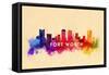 Fort Worth, Texas - Skyline Abstract-Lantern Press-Framed Stretched Canvas