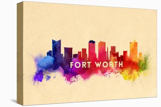 Fort Worth, Texas - Skyline Abstract-Lantern Press-Stretched Canvas