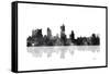 Fort Worth Texas Skyline BG 1-Marlene Watson-Framed Stretched Canvas