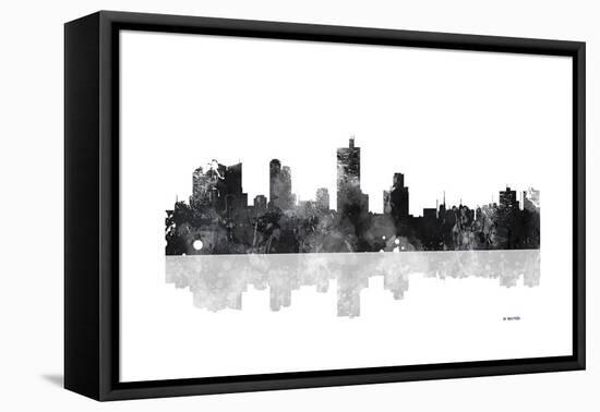 Fort Worth Texas Skyline BG 1-Marlene Watson-Framed Stretched Canvas