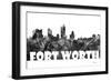 Fort Worth Texas Skyline BG 2-Marlene Watson-Framed Giclee Print