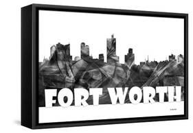 Fort Worth Texas Skyline BG 2-Marlene Watson-Framed Stretched Canvas