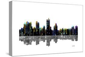 Fort Worth Texas Skyline BW 1-Marlene Watson-Stretched Canvas