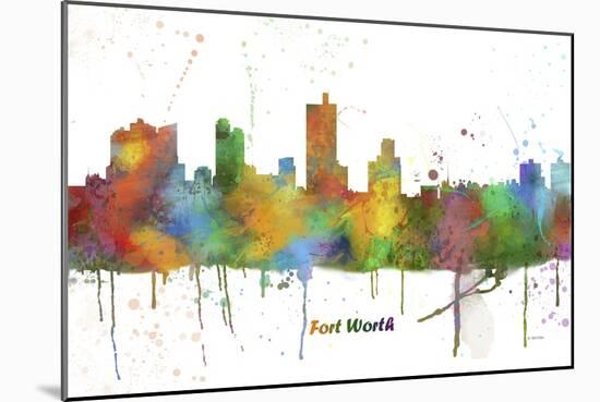 Fort Worth Texas Skyline MCLR 1-Marlene Watson-Mounted Giclee Print