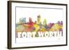 Fort Worth Texas Skyline Mclr 2-Marlene Watson-Framed Giclee Print