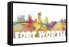 Fort Worth Texas Skyline Mclr 2-Marlene Watson-Framed Stretched Canvas