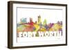 Fort Worth Texas Skyline Mclr 2-Marlene Watson-Framed Giclee Print